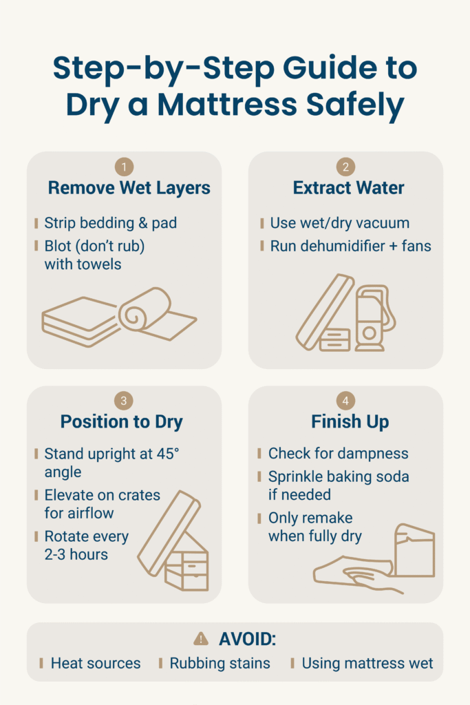 How Long Does a Mattress Take to Dry? Quick Guide 7 Step-by-Step Guide to Dry a Mattress Safely