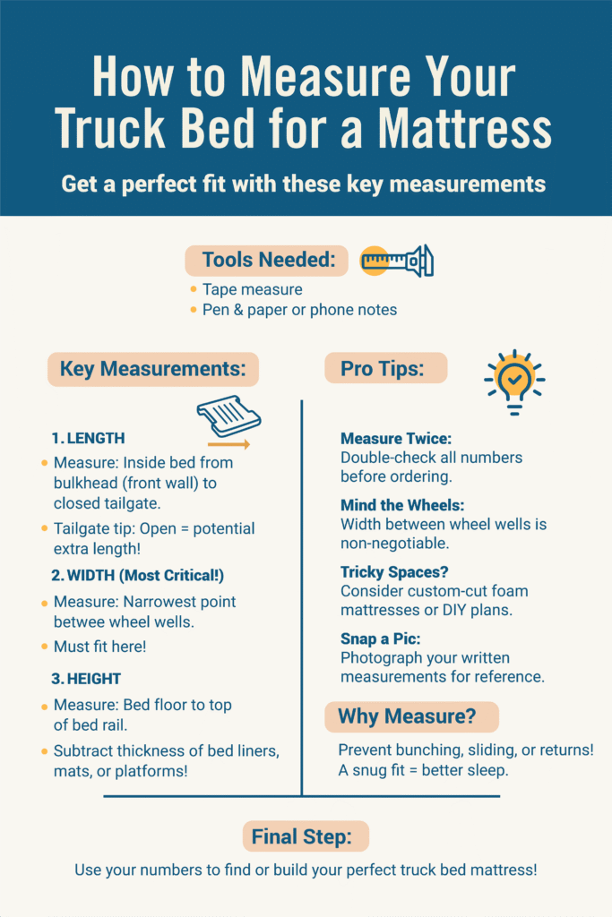 How to Measure Your Truck Bed for a Mattress