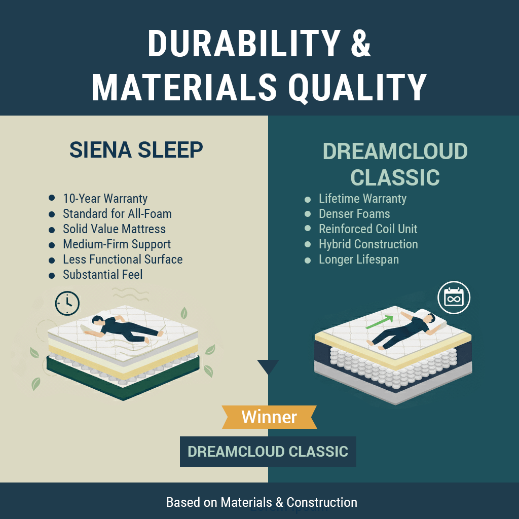 Siena vs Dreamcloud: 2025 Mattress Showdown 14 Durability and Materials Quality