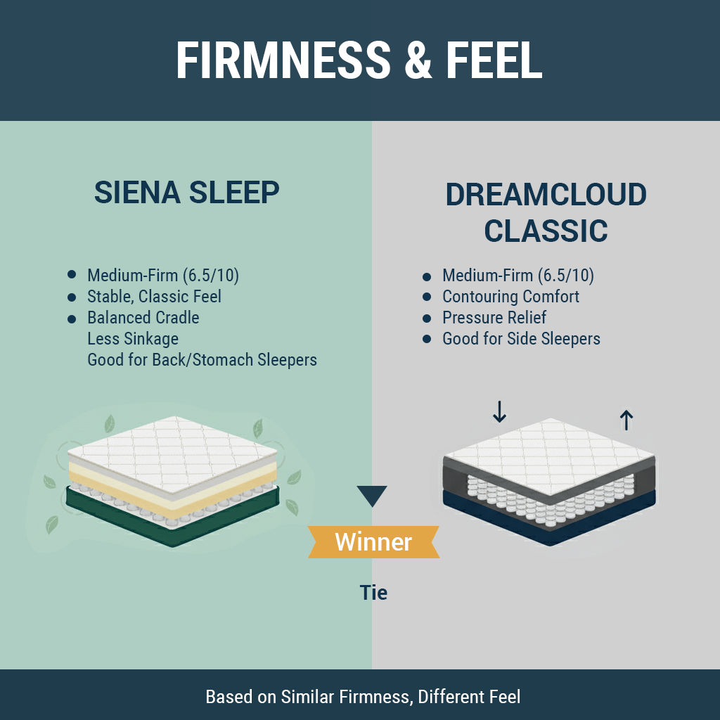 Siena vs Dreamcloud: 2025 Mattress Showdown 9 Firmness and Feel