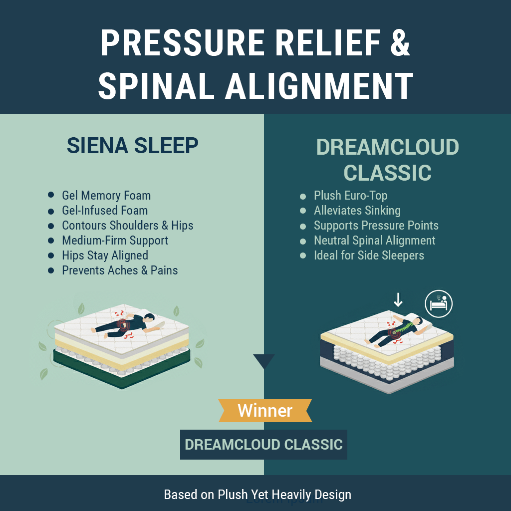 Siena vs Dreamcloud: 2025 Mattress Showdown 13 Pressure Relief and Spinal Alignment