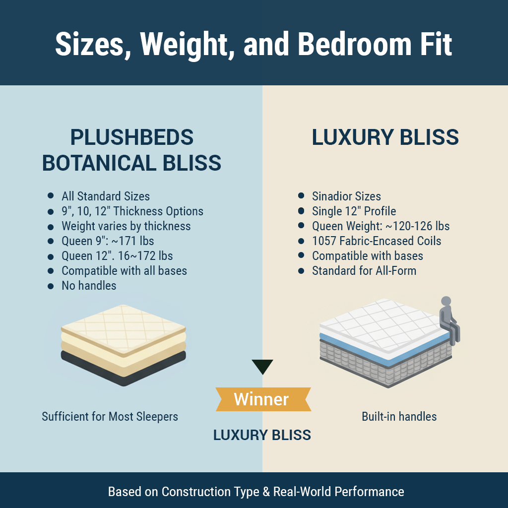 Sizes, Weight, and Bedroom Fit