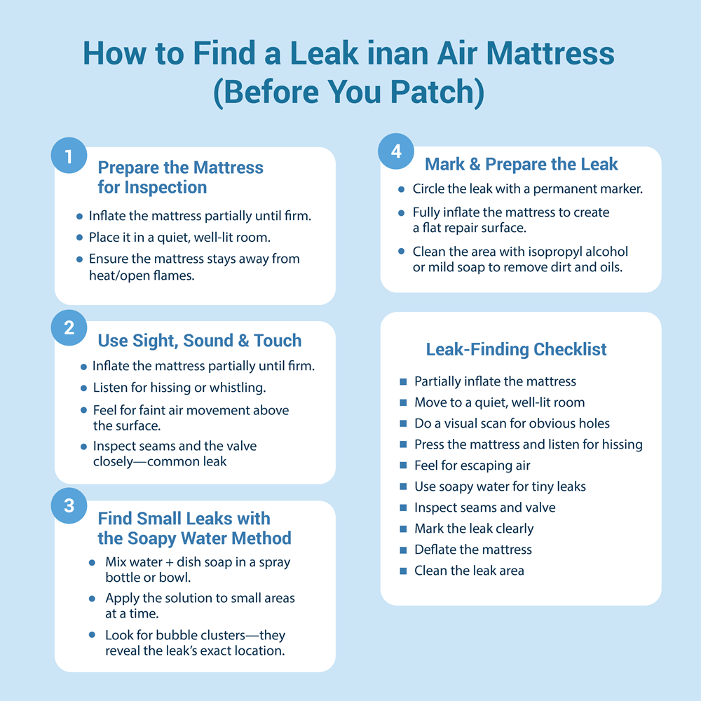 How to Find a Leak in an Air Mattress