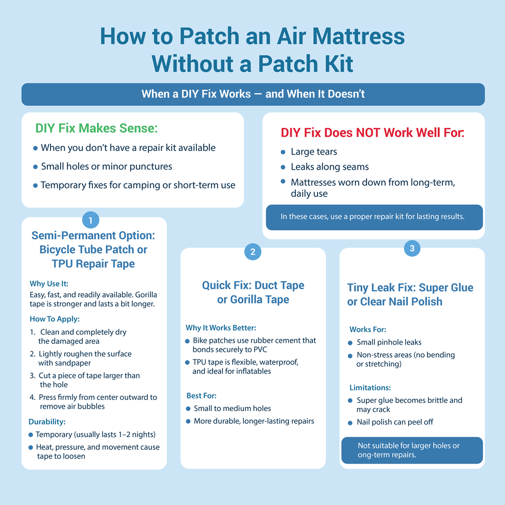 How to Patch an Air Mattress Without a Patch Kit