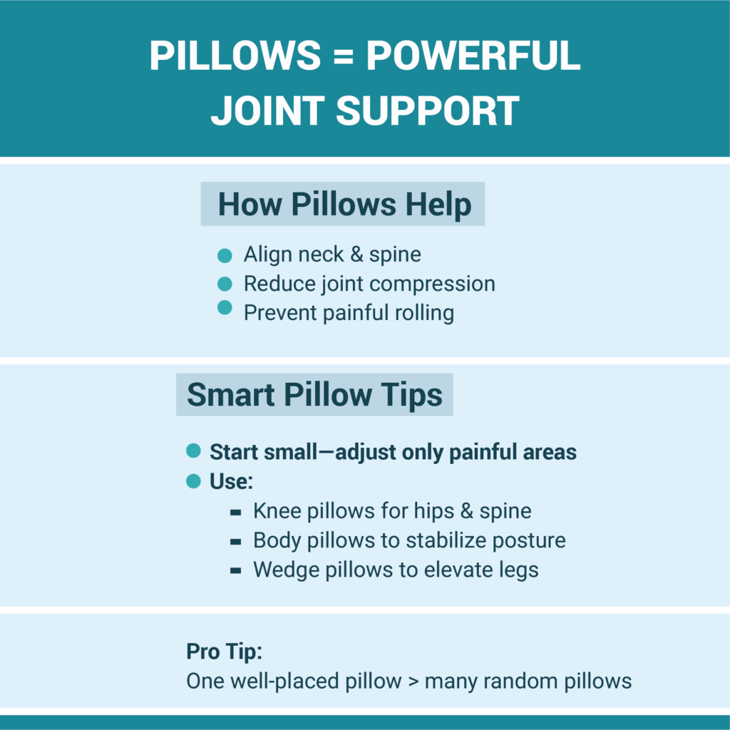 3. Pillows = Powerful Joint Support