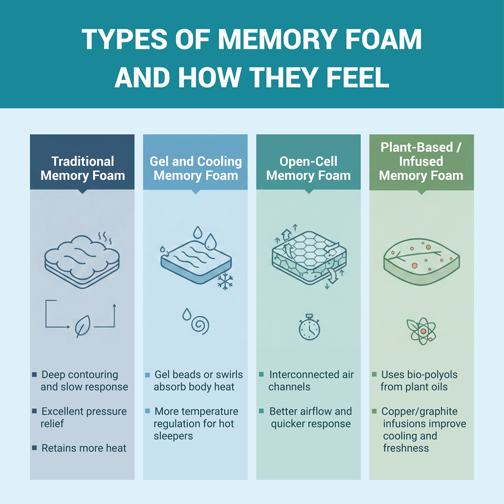 Types of Memory Foam and How They Feel