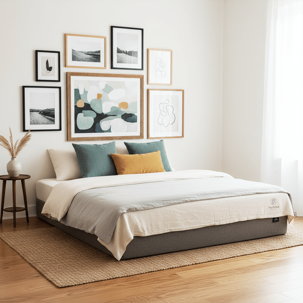 Idea 8 Gallery-wall Headboard for a Low-Floor Mattress