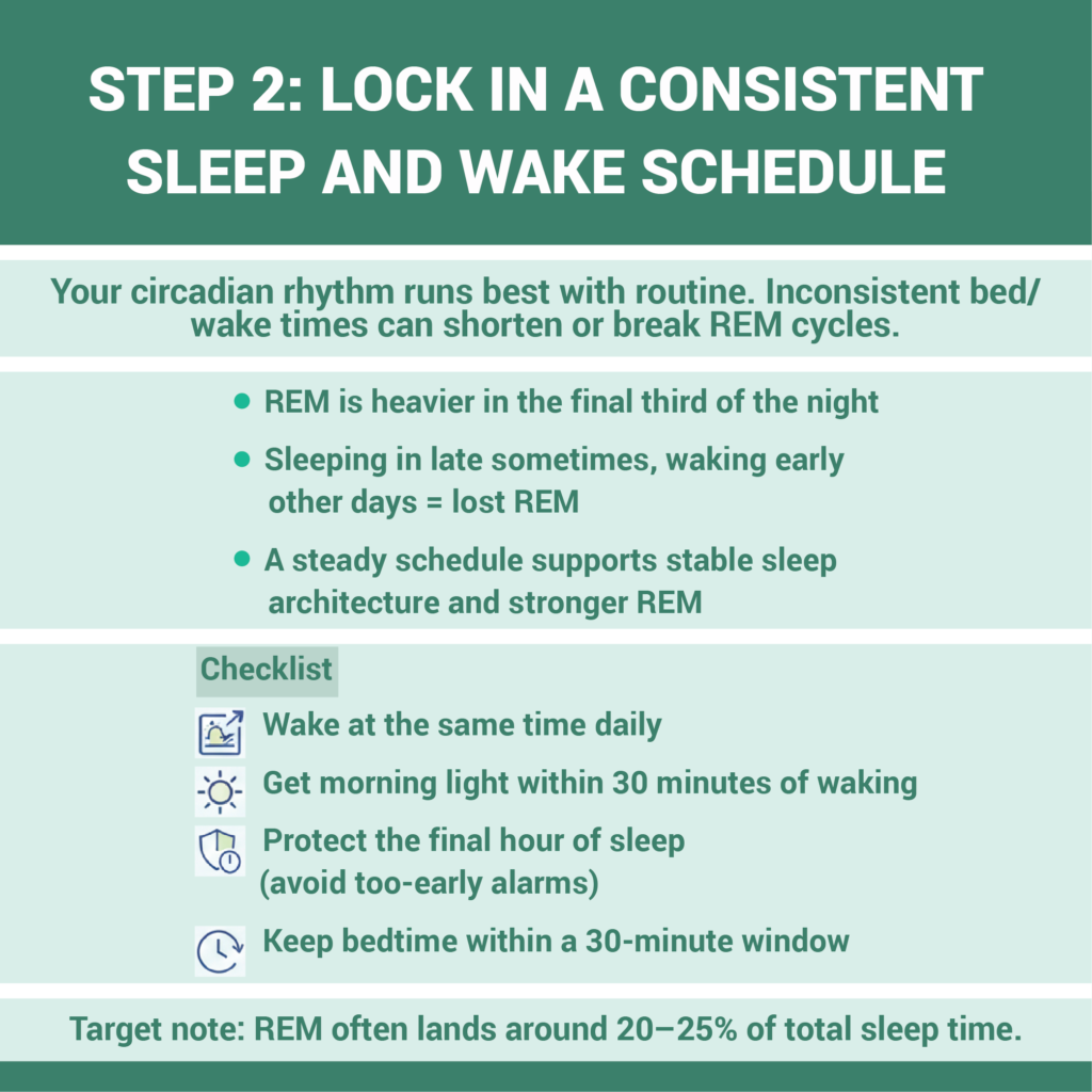 Step 2, Lock in a Consistent Sleep and Wake Schedule