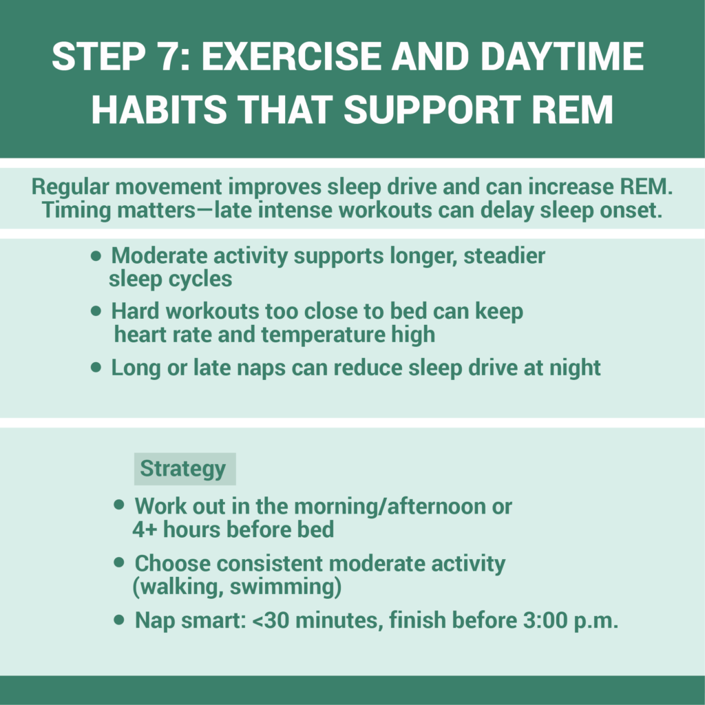 Step 7, Exercise and Daytime Habits That Support REM